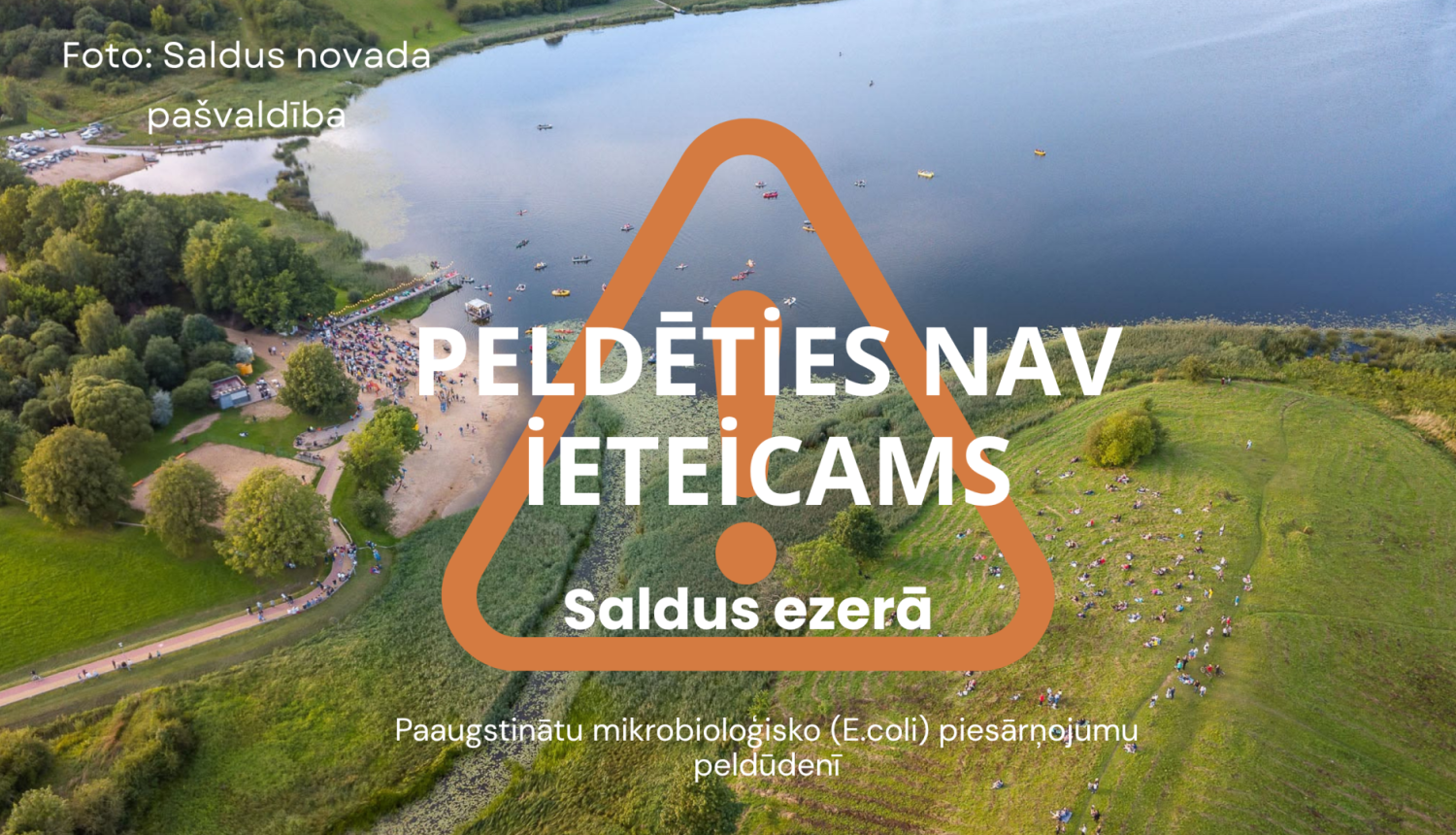 Saldus ezerā peldēties nav ieteicams