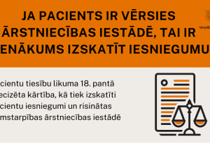 Ja pacients ir vērsies ārstniecības iestādē, tai ir pienākums izskatīt iesniegumu