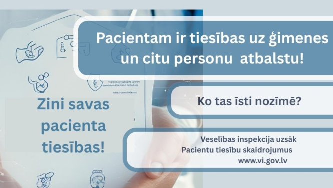 Grafisks attēls ar medicīnas personas plaukstām, kuras tur uzrakstu zini savas pacienta tiesības