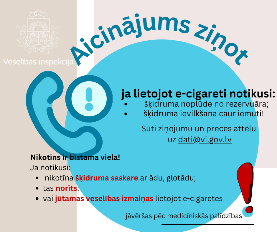 Informatīvs materiāls par e-cigarešu šķidruma nplūdi