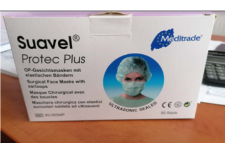 Viltotais ķirurģisko sejas masku Meditrade Suavel Protect Plus tirdzniecības iepakojums